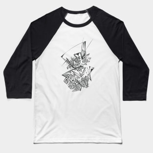 Topography Unique Black White Abstract Art Baseball T-Shirt